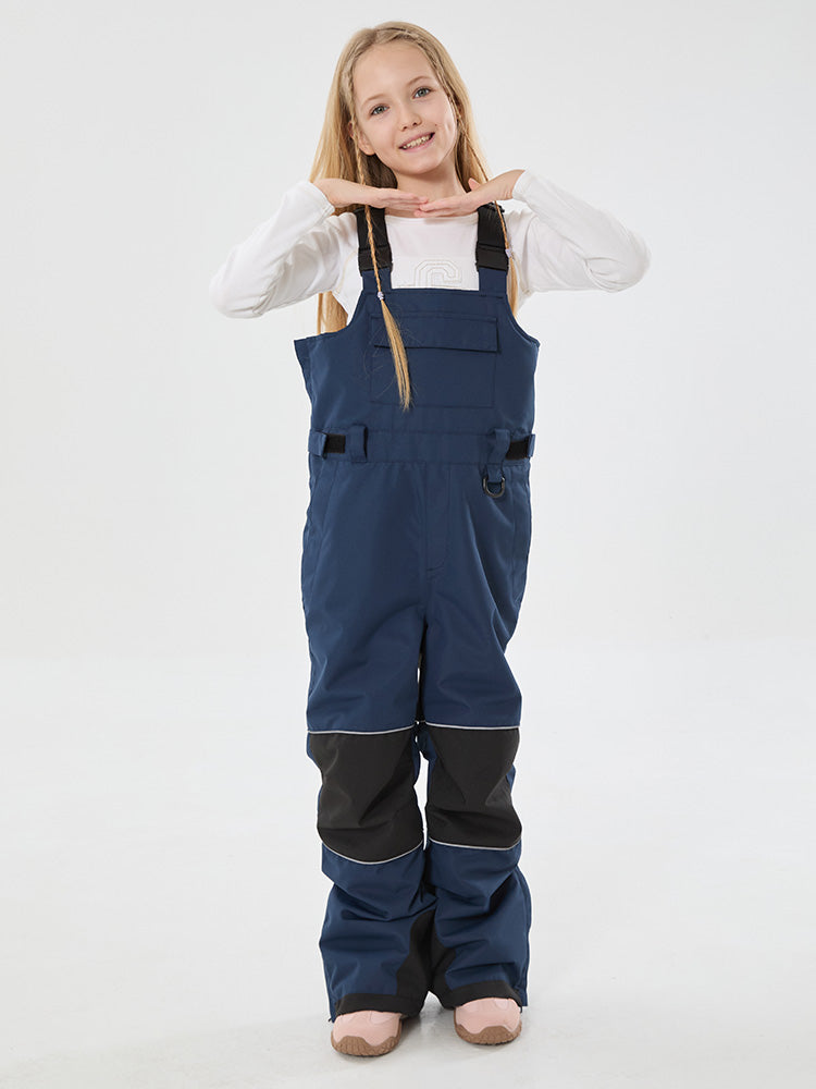 Girls Mountain Trek Light Reflective Knee Guard Waterproof Insulated Snow Bib Pants