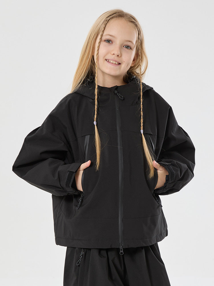 Girls Snow Hopper Bunny Ear Hooded Waterproof Thermal Snow Jacket