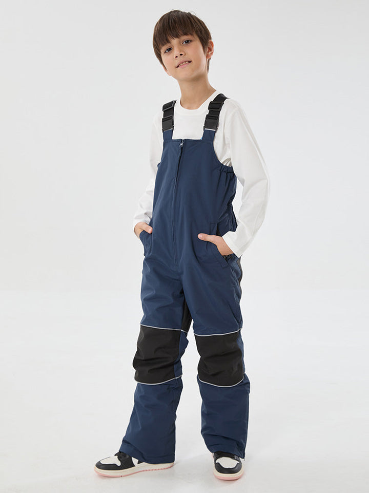 Boys Winter Trek Light Reflective Knee Guard Waterproof Insulated Snow Bib Pants