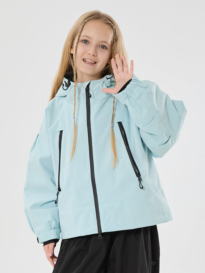 Girls Snow Hopper Bunny Ear Hooded Waterproof Thermal Snow Jacket
