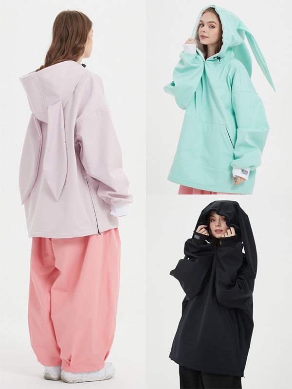 Doorek Unisex Cute Bunny Rabbit Snow Hoodie - Long Ears Decoration