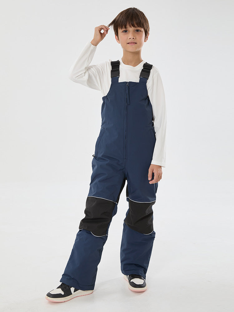 Boys Winter Trek Light Reflective Knee Guard Waterproof Insulated Snow Bib Pants