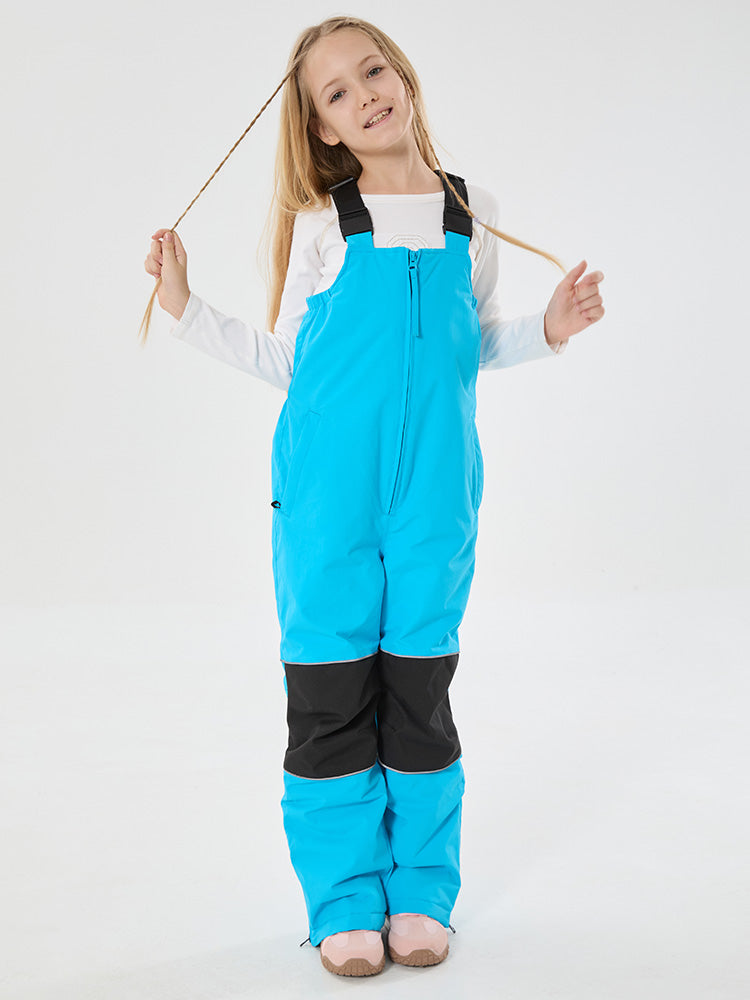 Girls Winter Trek Light Reflective Knee Guard Waterproof Insulated Snow Bib Pants