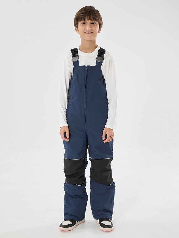 Boys Winter Trek Light Reflective Knee Guard Waterproof Insulated Snow Bib Pants