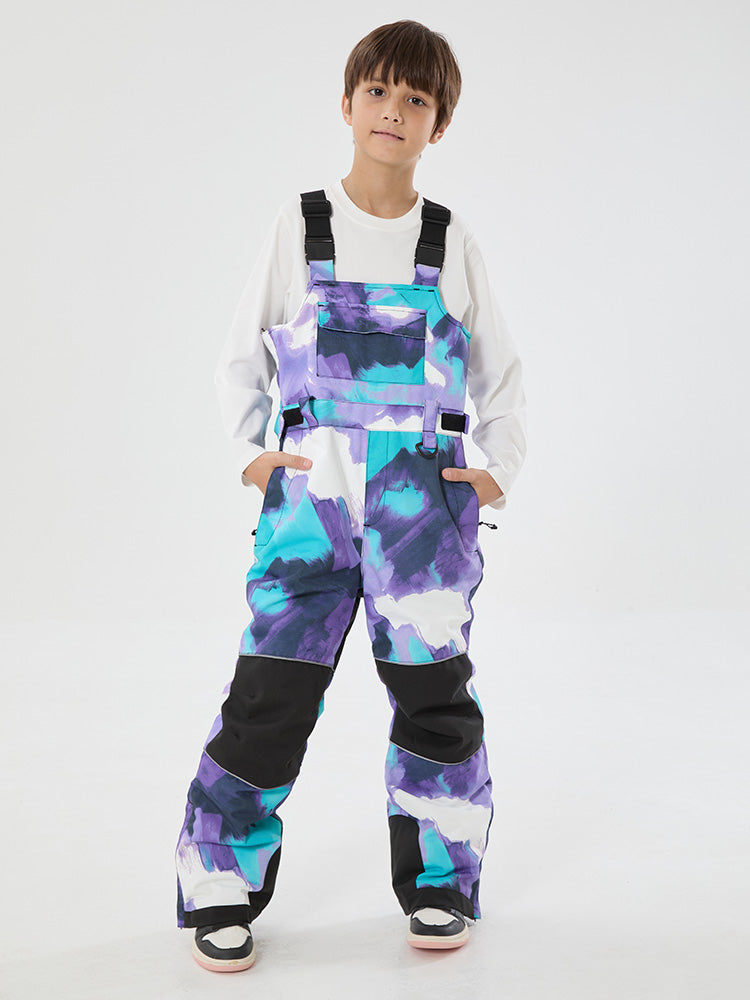 Boys Mountain Trek Light Reflective Knee Guard Waterproof Insulated Snow Bib Pants