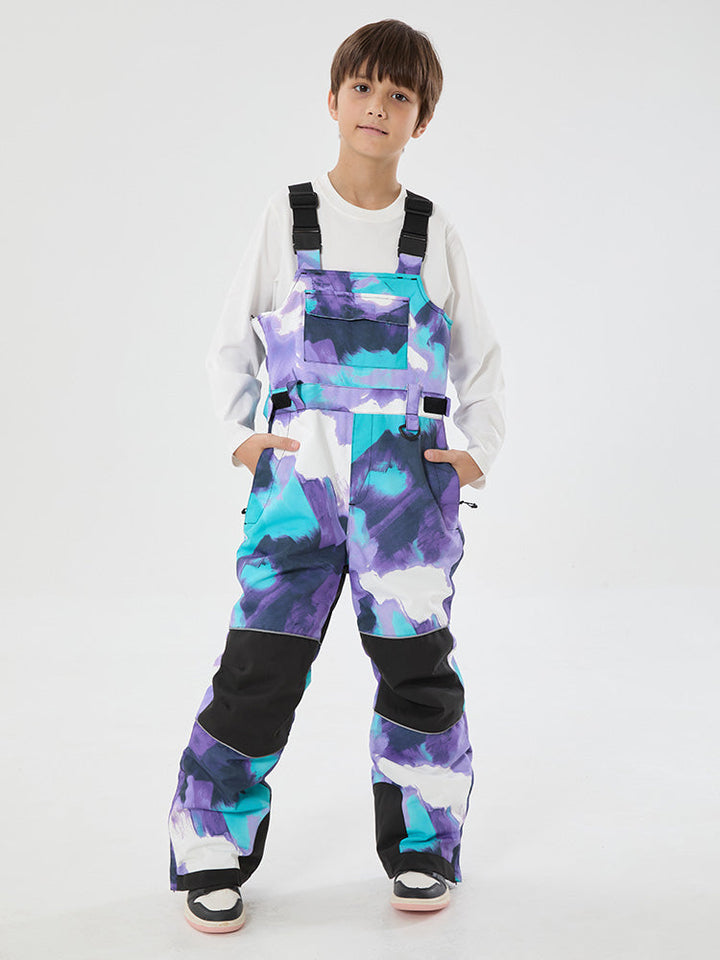 Boys Mountain Trek Light Reflective Knee Guard Waterproof Insulated Snow Bib Pants