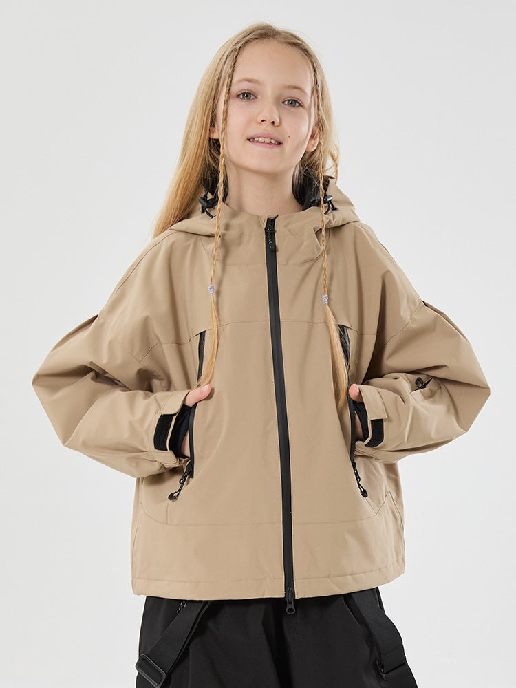 Girls Snow Hopper Bunny Ear Hooded Waterproof Thermal Snow Jacket