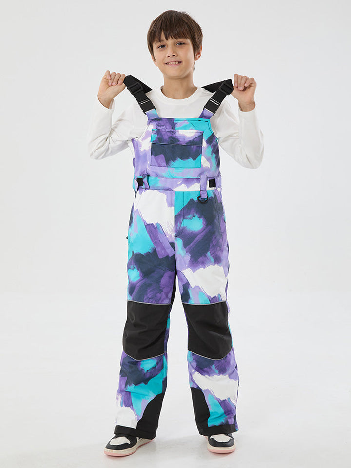 Boys Mountain Trek Light Reflective Knee Guard Waterproof Insulated Snow Bib Pants