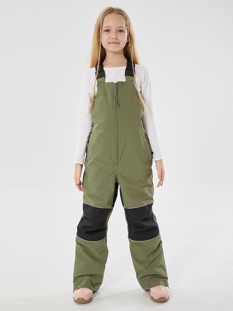 Girls Winter Trek Light Reflective Knee Guard Waterproof Insulated Snow Bib Pants