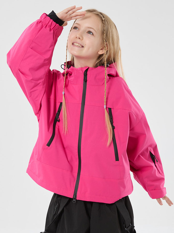 Girls Snow Hopper Bunny Ear Hooded Waterproof Thermal Snow Jacket