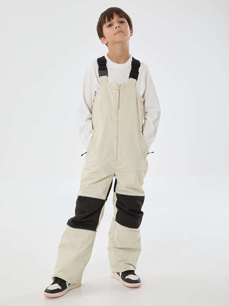 Boys Winter Trek Light Reflective Knee Guard Waterproof Insulated Snow Bib Pants