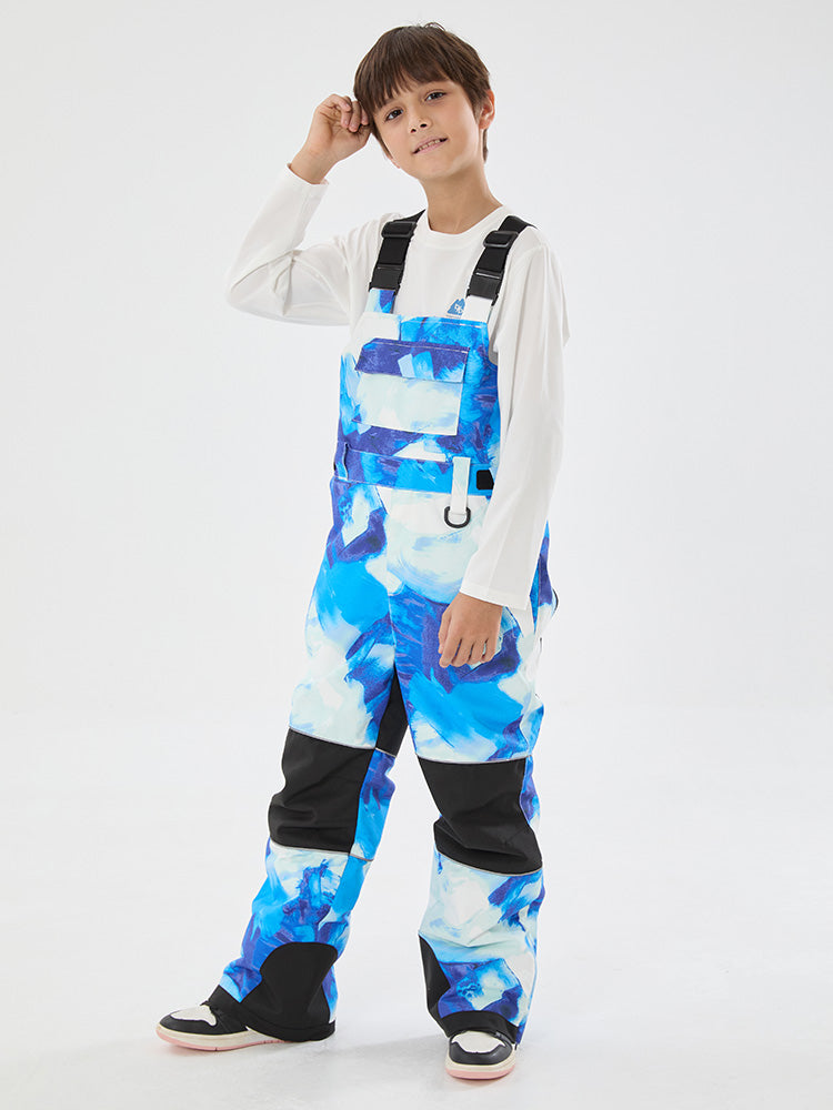 Boys Mountain Trek Light Reflective Knee Guard Waterproof Insulated Snow Bib Pants