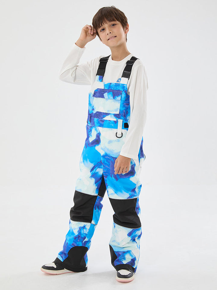 Boys Mountain Trek Light Reflective Knee Guard Waterproof Insulated Snow Bib Pants