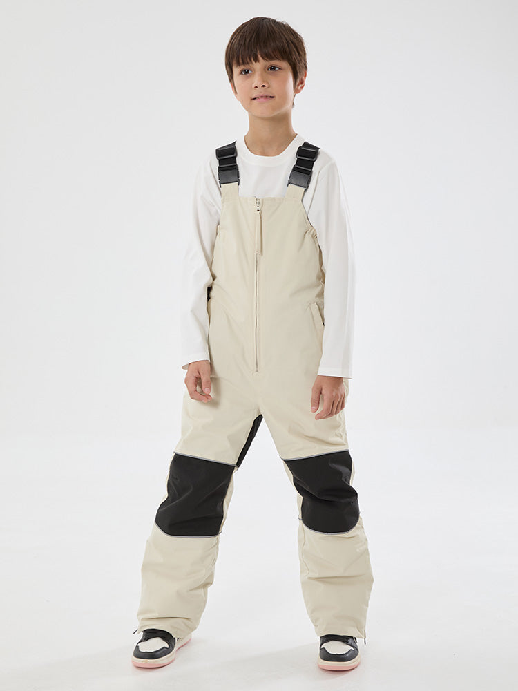 Boys Winter Trek Light Reflective Knee Guard Waterproof Insulated Snow Bib Pants