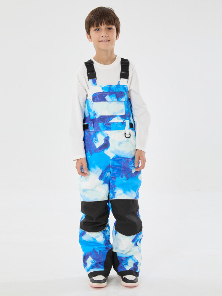 Boys Mountain Trek Light Reflective Knee Guard Waterproof Insulated Snow Bib Pants