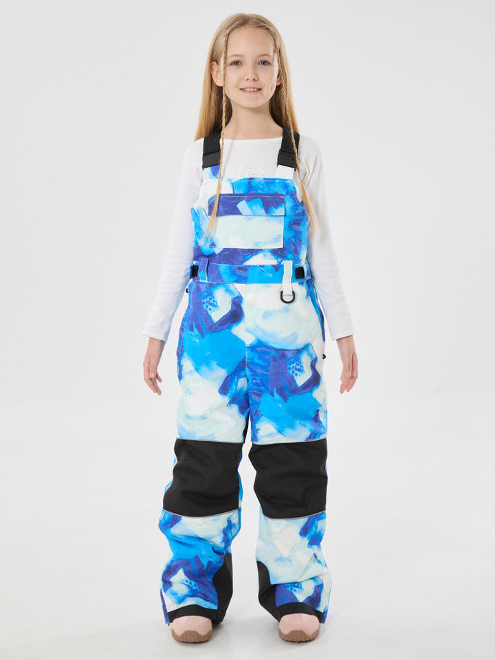 Girls Mountain Trek Light Reflective Knee Guard Waterproof Insulated Snow Bib Pants