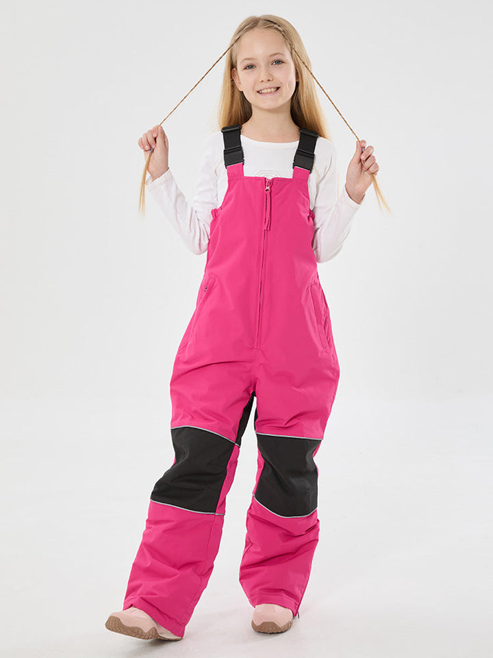 Girls Winter Trek Light Reflective Knee Guard Waterproof Insulated Snow Bib Pants
