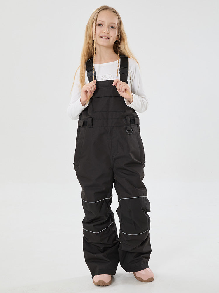 Girls Mountain Trek Light Reflective Knee Guard Waterproof Insulated Snow Bib Pants