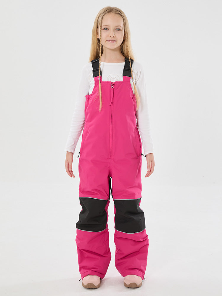 Girls Winter Trek Light Reflective Knee Guard Waterproof Insulated Snow Bib Pants