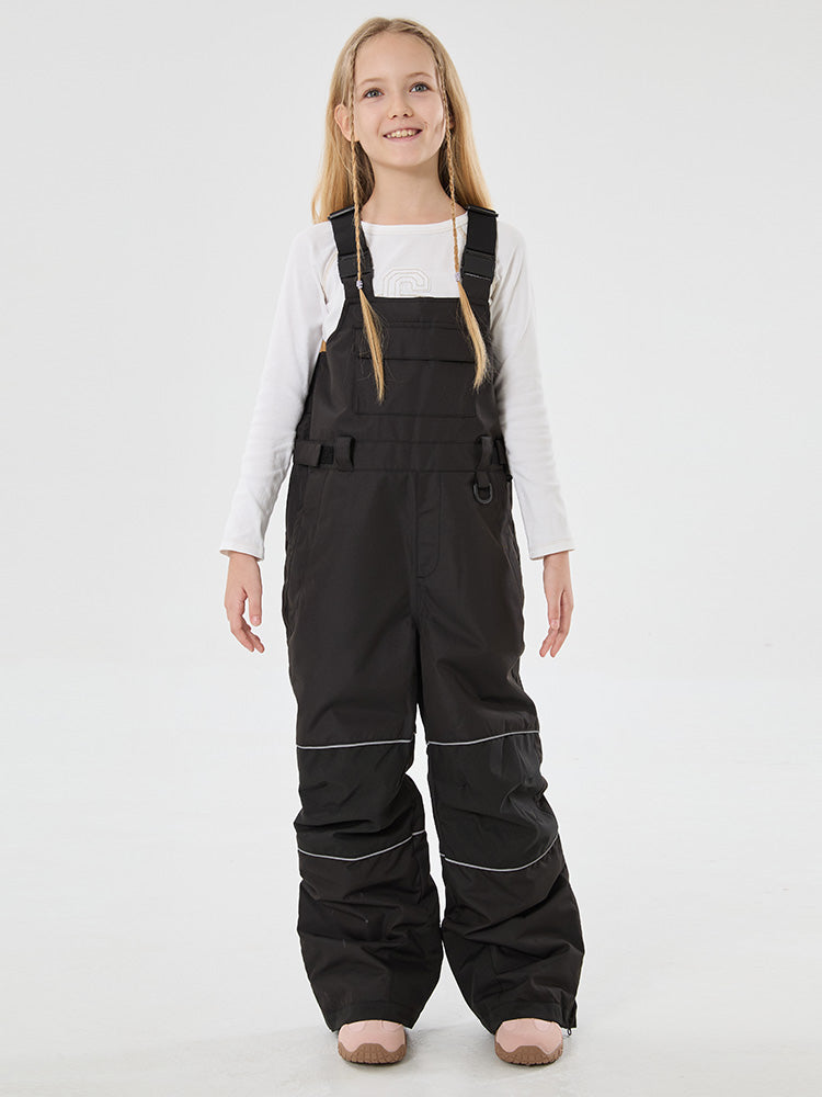 Girls Mountain Trek Light Reflective Knee Guard Waterproof Insulated Snow Bib Pants