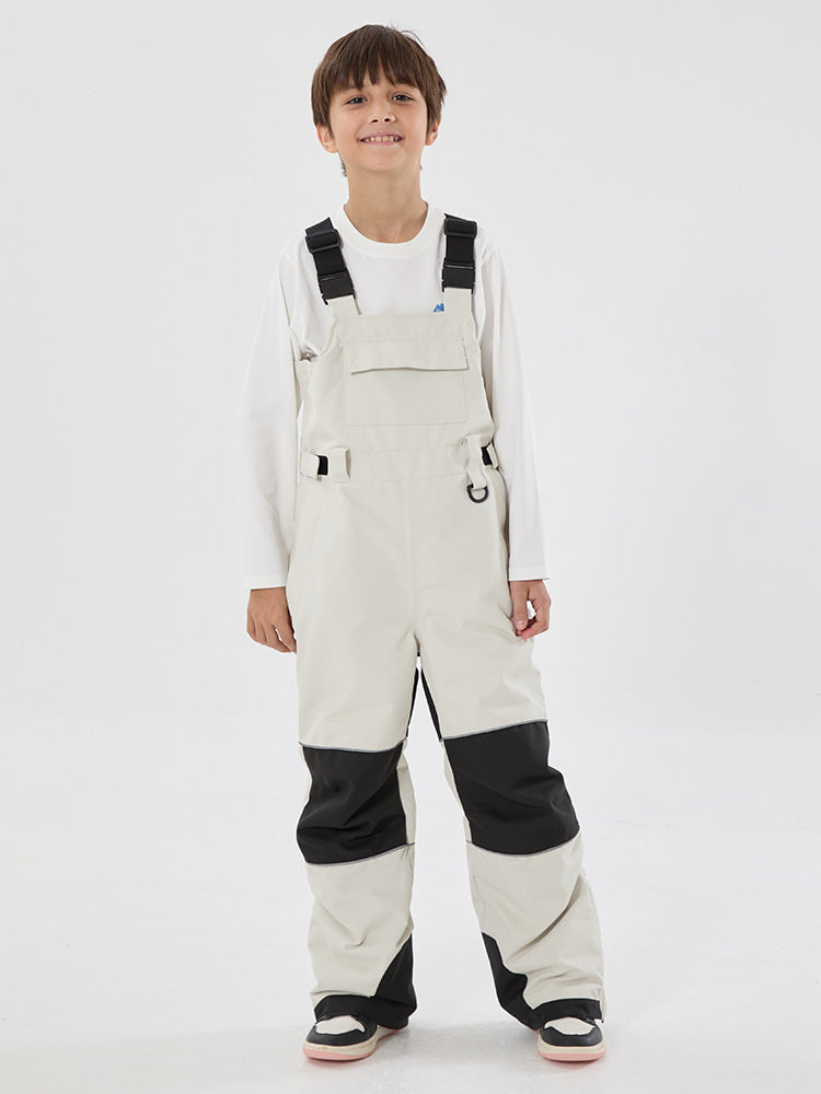 Boys Mountain Trek Light Reflective Knee Guard Waterproof Insulated Snow Bib Pants