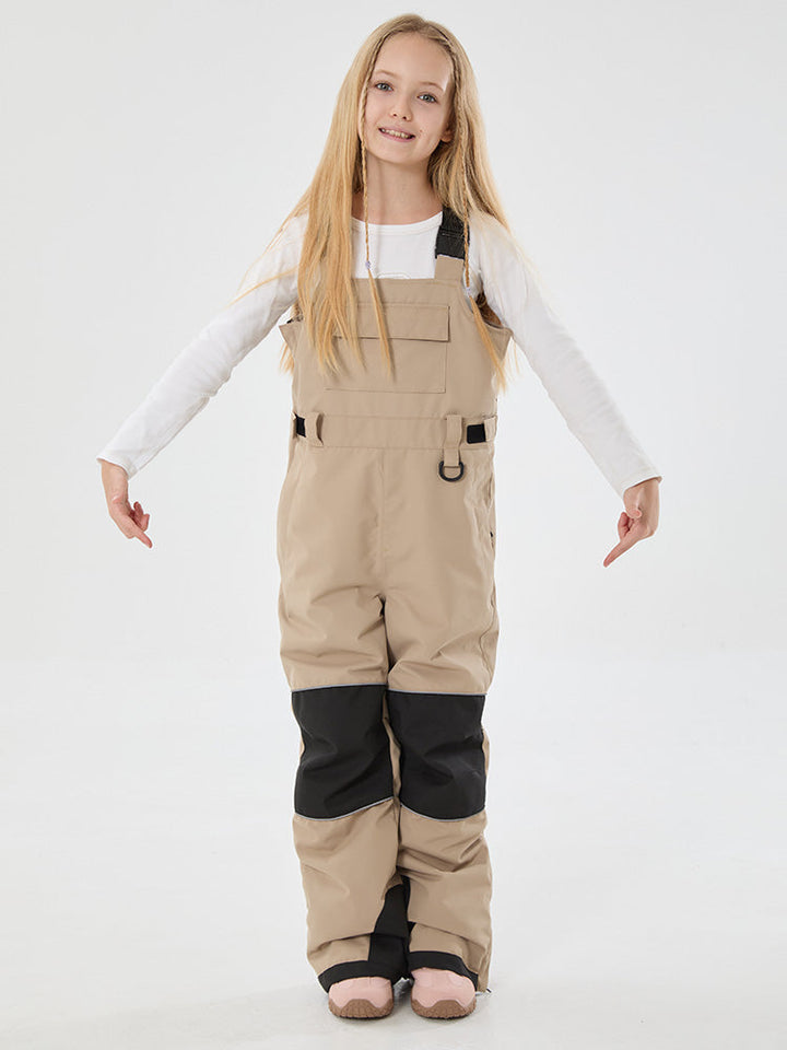Girls Mountain Trek Light Reflective Knee Guard Waterproof Insulated Snow Bib Pants