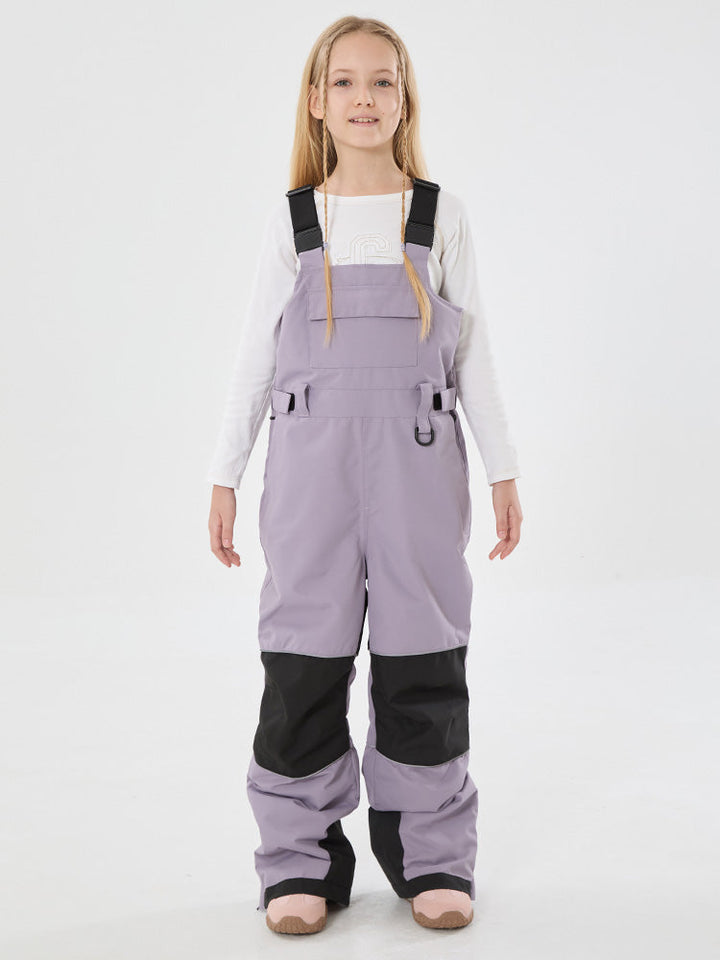 Girls Mountain Trek Light Reflective Knee Guard Waterproof Insulated Snow Bib Pants