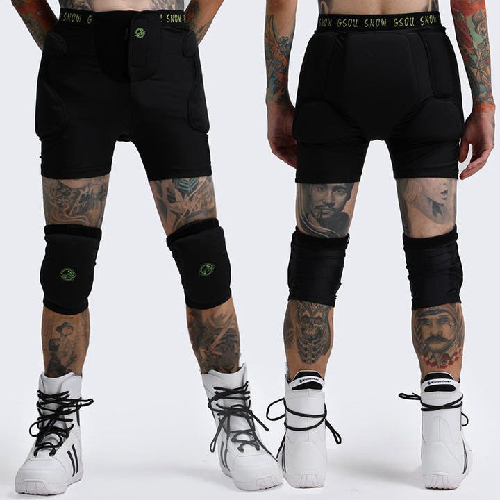 Gsou Snow Unisex Undercover Protective Shorts &amp; Knee Pads Set