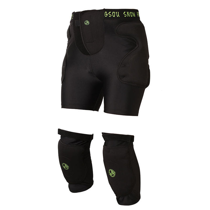 Gsou Snow Unisex Undercover Protective Shorts &amp; Knee Pads Set
