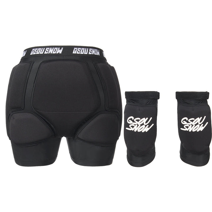 Gsou Snow Unisex 3D Protective Shorts &amp; Knee Pads Set