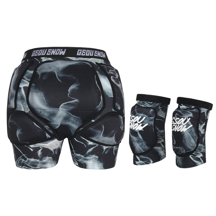 Gsou Snow Unisex 3D Protective Shorts &amp; Knee Pads Set