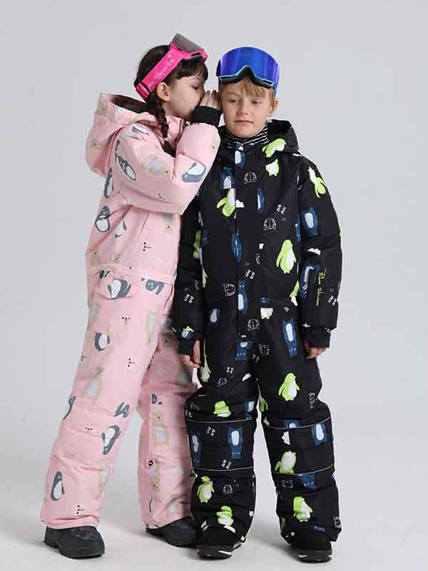 Boy &amp; Girls Penguin One Piece Snowsuits