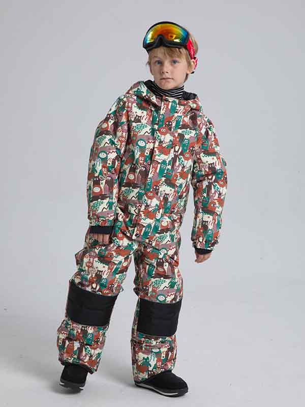 Boy &amp; Girls Animal World One Piece Snowsuits