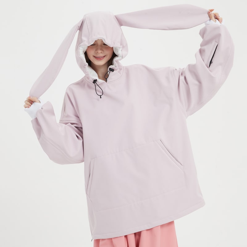 Doorek Unisex Cute Bunny Rabbit Snow Hoodie - Long Ears Decoration