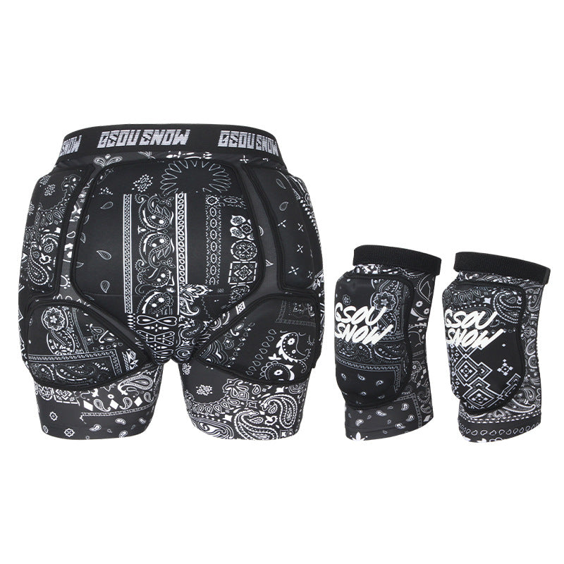 Gsou Snow Unisex Undercover Protective Shorts &amp; Knee Pads Set
